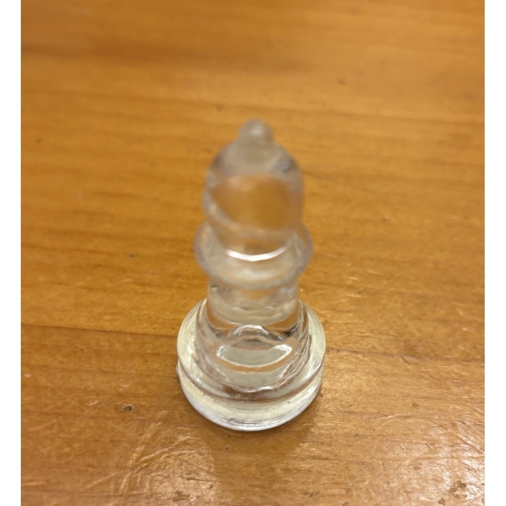Clear Glass Bishop Chess Replacement‎ Piece Tabletop Strategy Board Game 2 In